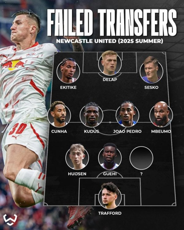 鹊差签..纽卡夏窗10个引援筹画被抢&能凑一队 仅5500万镑买伊兰加