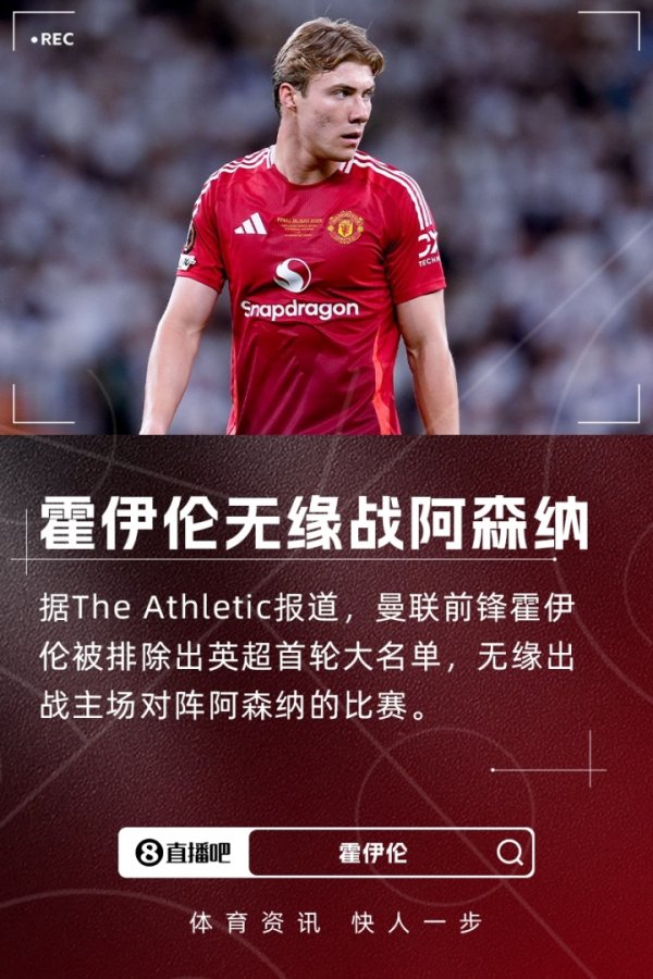 遭弃用！TA：霍伊伦落第曼联今晚名单，他被陈诉很难得到出场期间