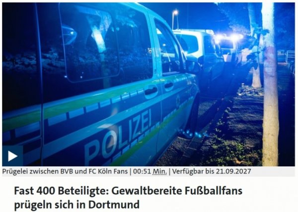 400东谈主打群架！沙尔克球迷拉和谈车，与多特和科隆球迷在林间打仗