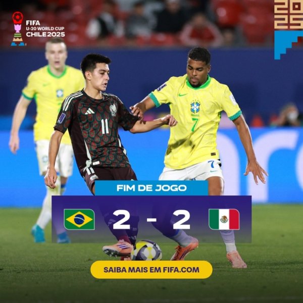 世青赛首轮巴西第86分钟遭墨西哥绝平，两队2-2抓手言和