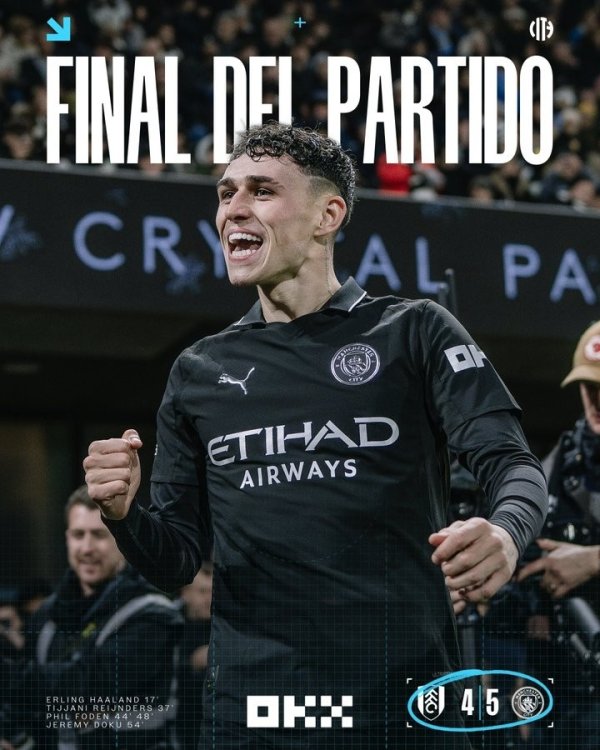 曼城近16次英超对富勒姆全胜，亦然联赛历史淘气两队对战最长连胜